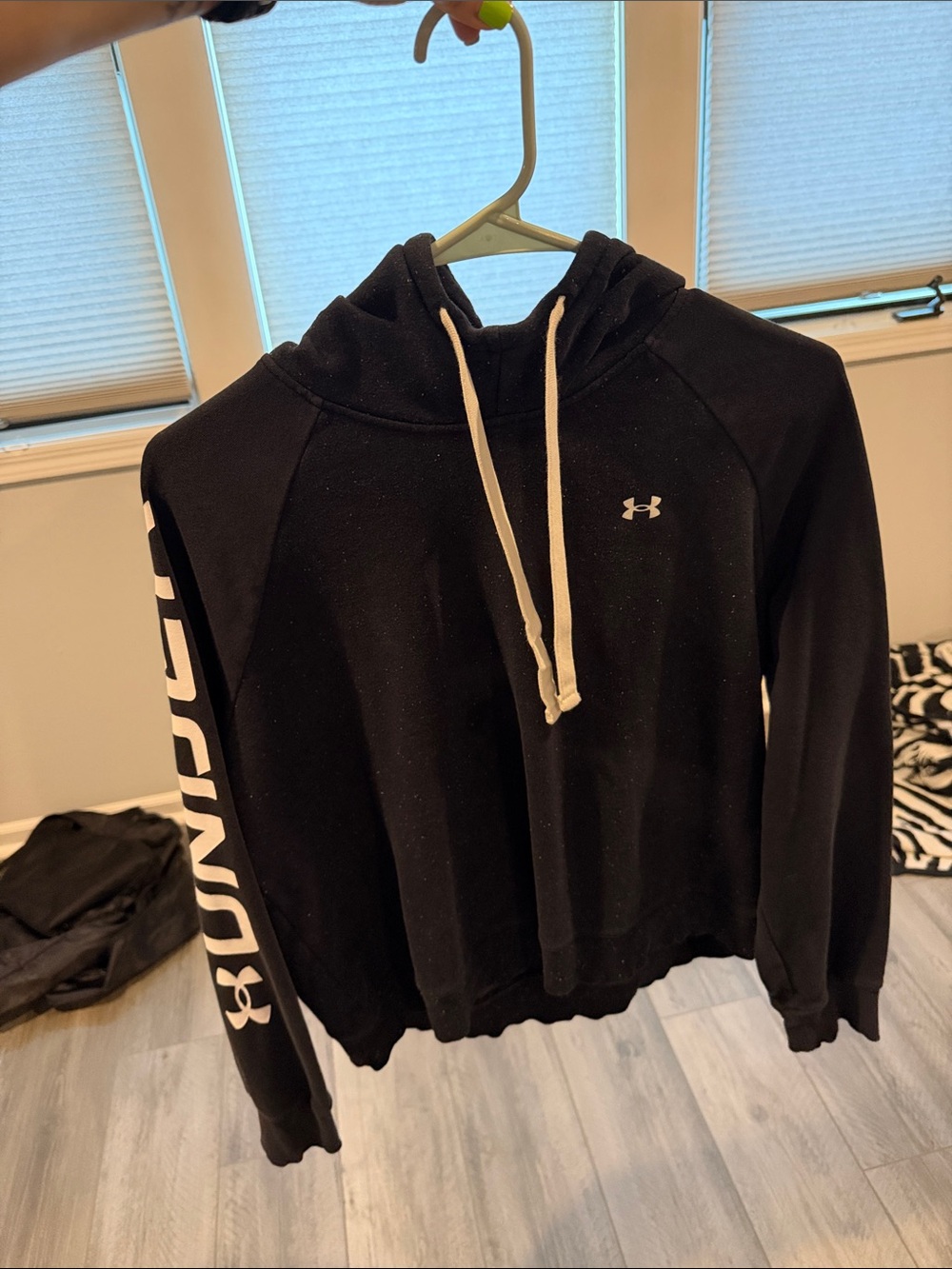 Under Armour Black Women’s Cowl Hoodie with White Drawcords
